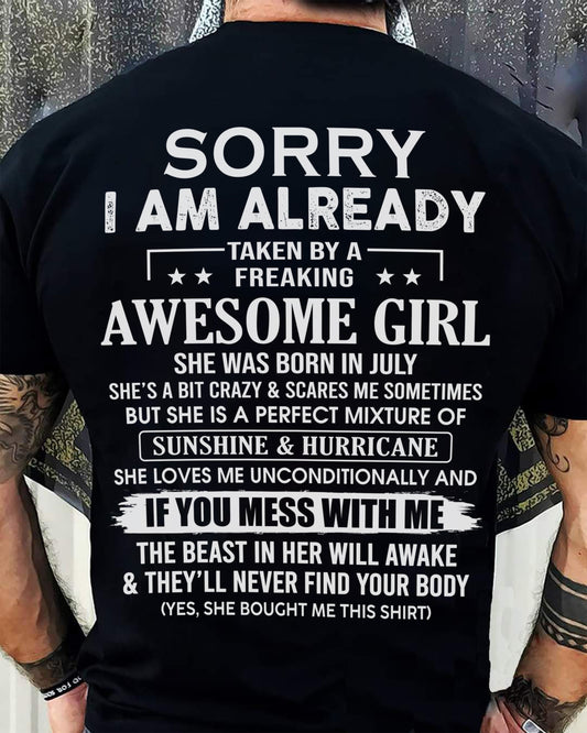 JULY - TAKEN BY AWESOME GIRL - GIFT FOR BOYFRIEND/HUSBAND - NTTD07 (SKU08-32-07)