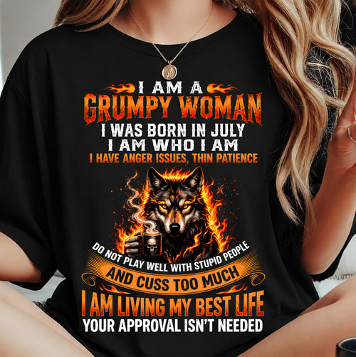 JULY - I AM WHO I AM - BIRTHDAY T-SHIRT FOR WOMEN - NTTD07 (SKU2607-206-07)