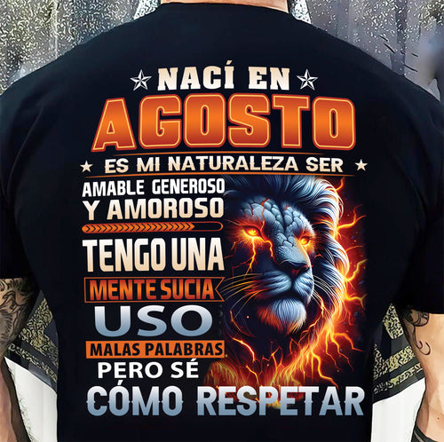 AGOSTO - MENTE SUCIA PERO SÉ RESPETAR - REGALO DE CUMPLEAÑOS PARA HOMBRES - NTTD08sp (SKU10-68-08)