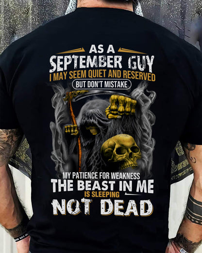 SEPTEMBER - THE BEAST IN ME IS SLEEPING - BIRTHDAY T-SHIRT FOR MEN - NTTD09 (SKU08-82-09)