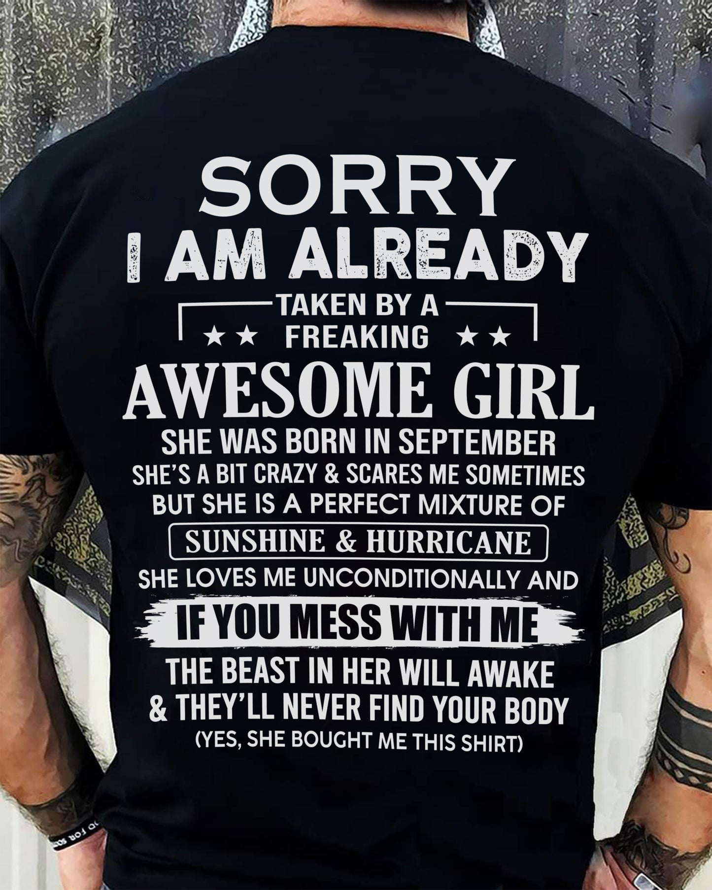 SEPTEMBER - TAKEN BY AWESOME GIRL - GIFT FOR BOYFRIEND/HUSBAND - NTTD09 (SKU08-32-09)