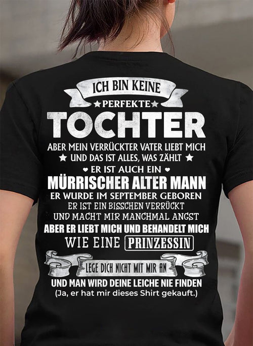 SEPTEMBER - ICH BIN KEINE PERFEKTE TOCHTER ABER MEIN VERRÜCKTER VATER LIEBT MICH – GESCHENK VON PAPA - NTTD09 (SKU2606-74-09)