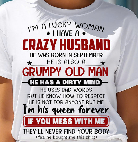 SEPTEMBER - TO MY WIFE - I'M A LUCKY WOMAN - GIFT FROM HUSBAND - NTTD09 (SKU12-282-09)