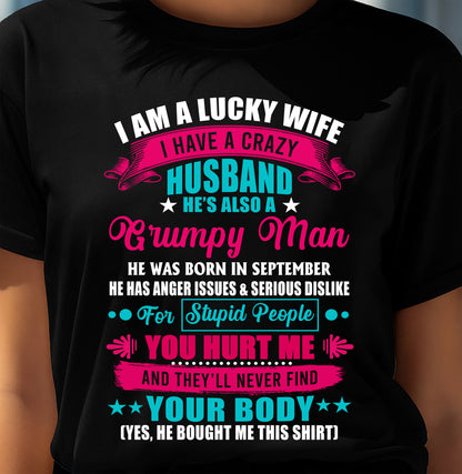 SEPTEMBER - PERFECT T-SHIRT FOR MY LUCKY WIFE - GIFT FROM HUSBAND - NTTD09 (SKU26T-01105-09)