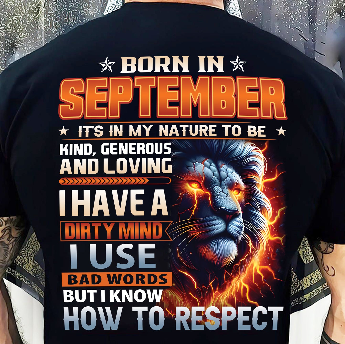 SEPTEMBER - DIRTY MIND BUT KNOWS RESPECT - BIRTHDAY T-SHIRT FOR MEN - NTTD09 (SKU08-84-09)