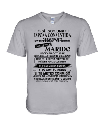 Octubre - Esposo nacido en octubre - Regalo especial para Esposa - T10 (Sku.TbnA3)