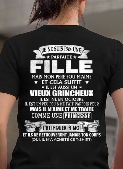 OCTOBRE - JE NE SUIS PAS UNE FILLE PARFAITE MAIS MON PAPA FOU M’AIME - CADEAU DE PAPA - frNTTD10 (SKU2603-224-10)