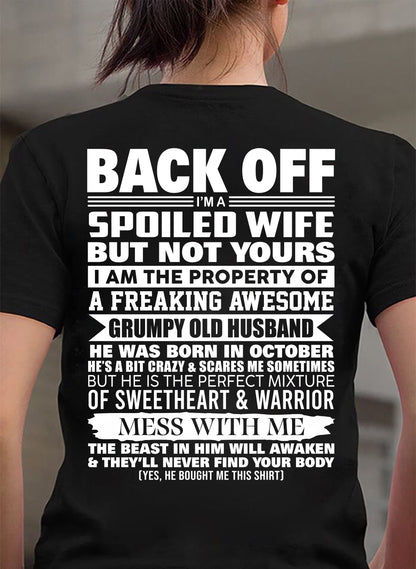 OCTOBER - BACK OFF! I'M A SPOILED WIFE - GIFT FROM HUSBAND - NTTD10 (SKU2604-322-10)