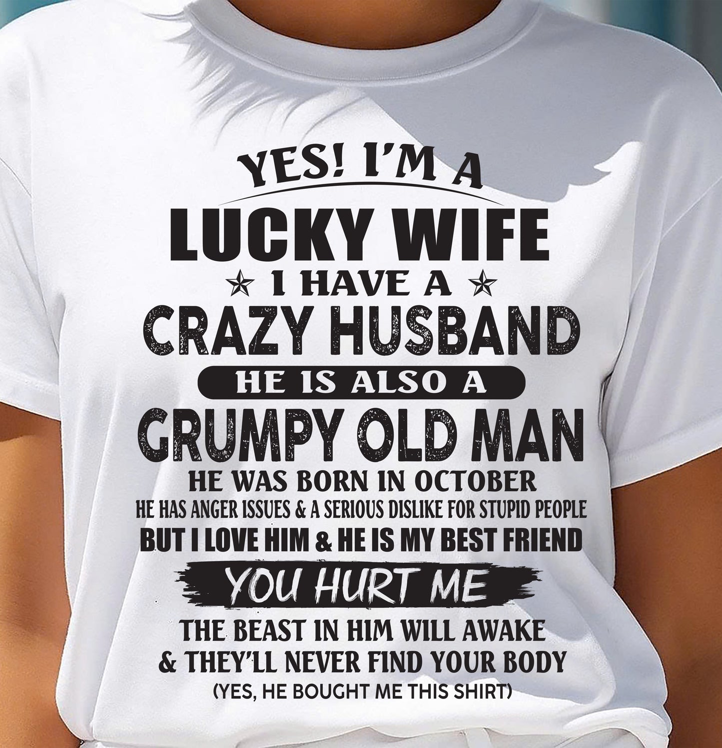 OCTOBER - TO MY WIFE - I'M A LUCKY WIFE - GIFT FROM HUSBAND - NTTD10 (SKU11-30-10)