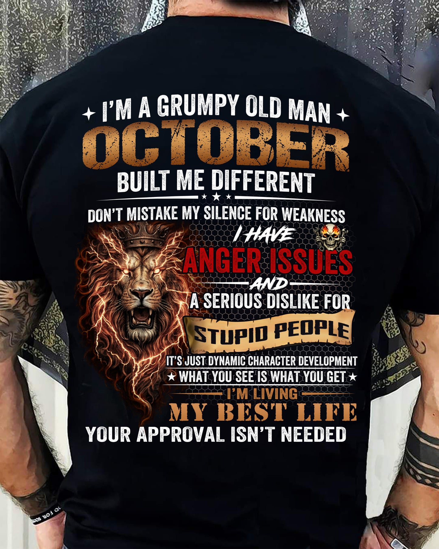 OCTOBER - GRUMPY OLD MAN - BIRTHDAY T-SHIRT FOR MEN - NTTD10 (SKU2604-22-10)