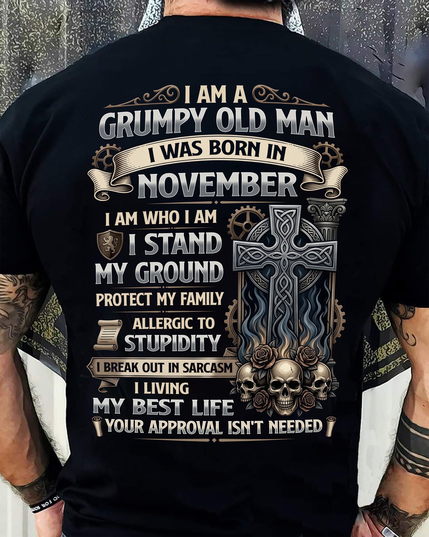 NOVEMBER - GRUMPY OLD MAN - BIRTHDAY T-SHIRT FOR MEN - NTTD11 (SKU2604-39-11)