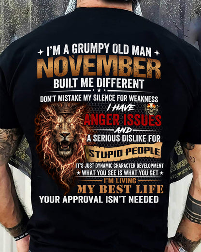 NOVEMBER - GRUMPY OLD MAN - BIRTHDAY T-SHIRT FOR MEN - NTTD11 (SKU2604-22-11)
