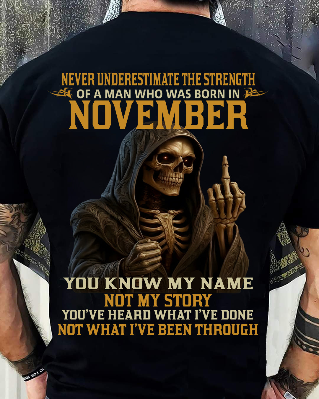NOVEMBER - NEVER UNDERESTIMATE - BIRTHDAY T-SHIRT FOR MEN - NTTD11 (SKU26T-01-06-11)