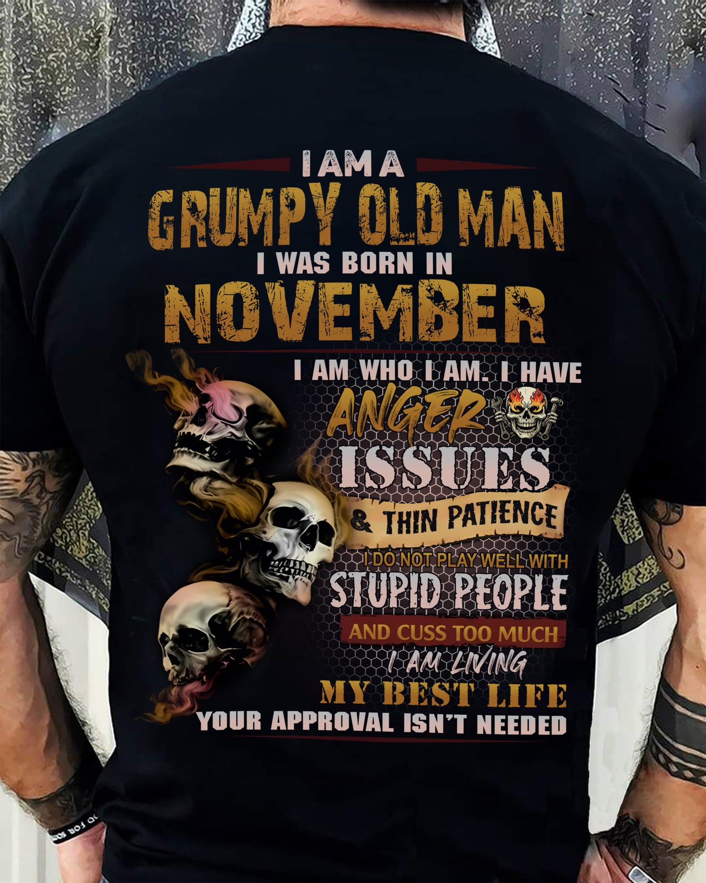 NOVEMBER - GRUMPY OLD MAN - BIRTHDAY T-SHIRT FOR MEN - NTTD11 (SKU08-67-11)