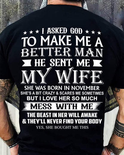 NOVEMBER - ASKED GOD TO BE A BETTER MAN - GIFT FROM WIFE - NTTD11 (SKU10-109-11)