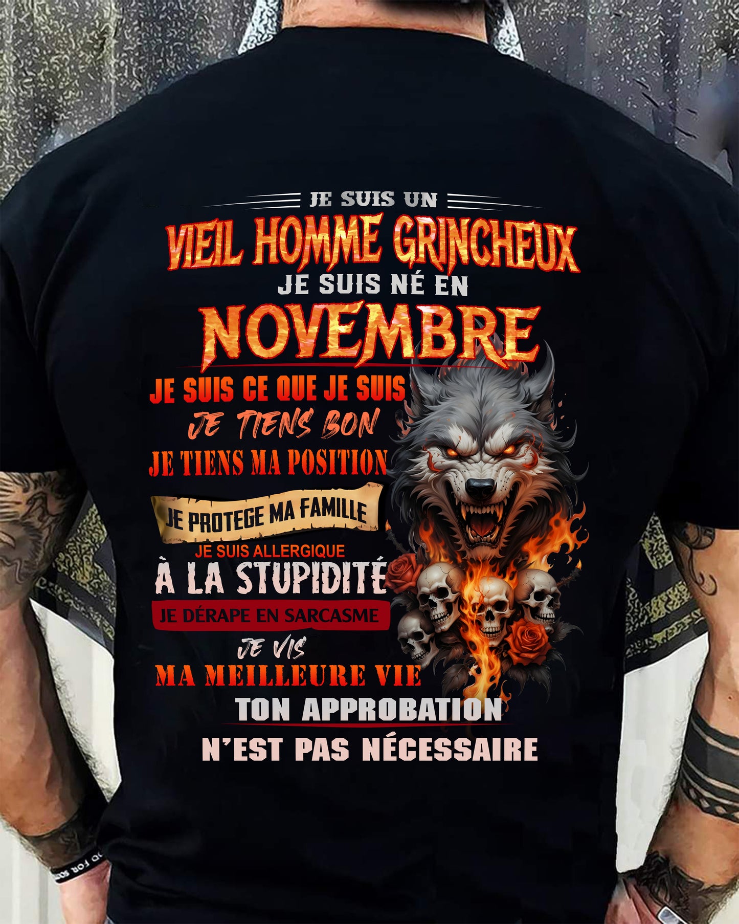 NOVEMBRE – VIEIL HOMME GRINCHEUX – T-SHIRT D’ANNIVERSAIRE POUR HOMME - frNTTD11 (SKU26T-01167-11)