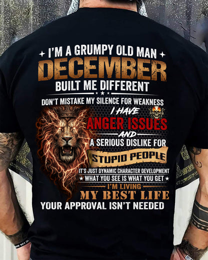 DECEMBER - GRUMPY OLD MAN - BIRTHDAY T-SHIRT FOR MEN - NTTD12 (SKU2604-22-12)