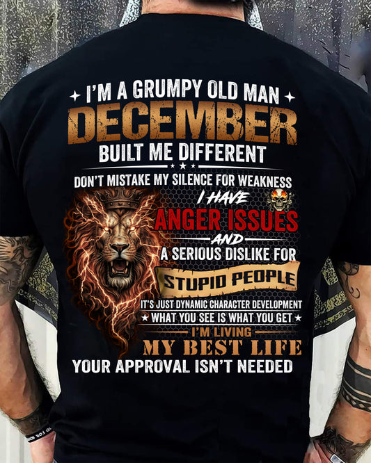 DECEMBER - GRUMPY OLD MAN - BIRTHDAY T-SHIRT FOR MEN - NTTD12 (SKU2604-22-12)