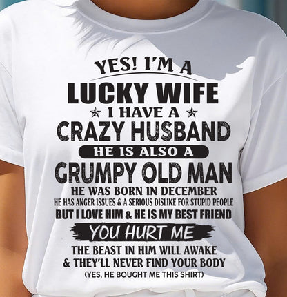 DECEMBER - TO MY WIFE - I'M A LUCKY WIFE - GIFT FROM HUSBAND - NTTD12 (SKU11-30-12)