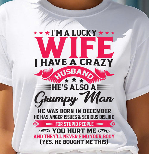 DECEMBER - TO MY WIFE - I'M A LUCKY WIFE - GIFT FROM HUSBAND - NTTD12 (SKU10-136-12)