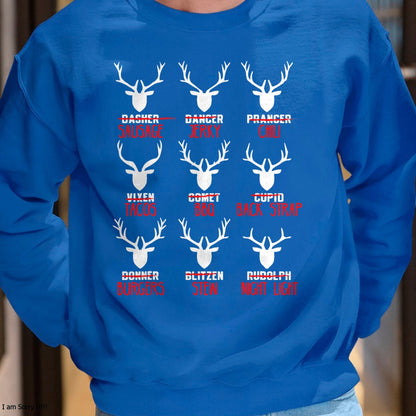 Funny Christmas Deer Hunters All of Santa's Reindeer design T-Shirt - Christmas Unisex T-Shirt/Hoodie/Sweatshirt - HNDS00