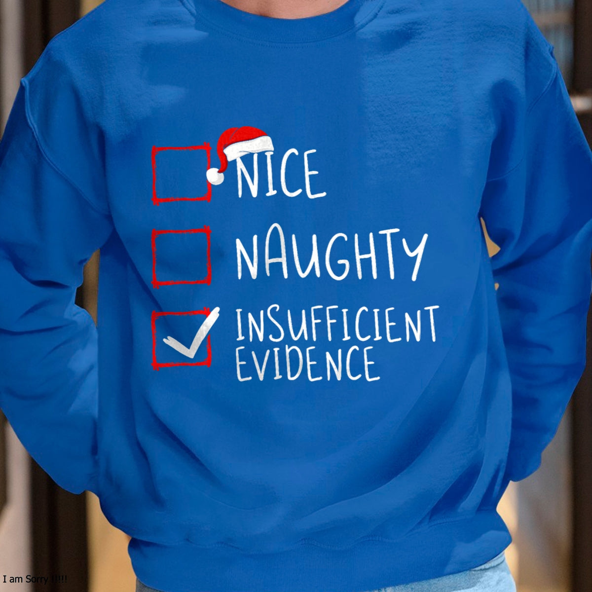 Nice Naughty Insufficient Evidence Christmas Santa Claus T-Shirt - Christmas Unisex T-Shirt/Hoodie/Sweatshirt - HNDS00