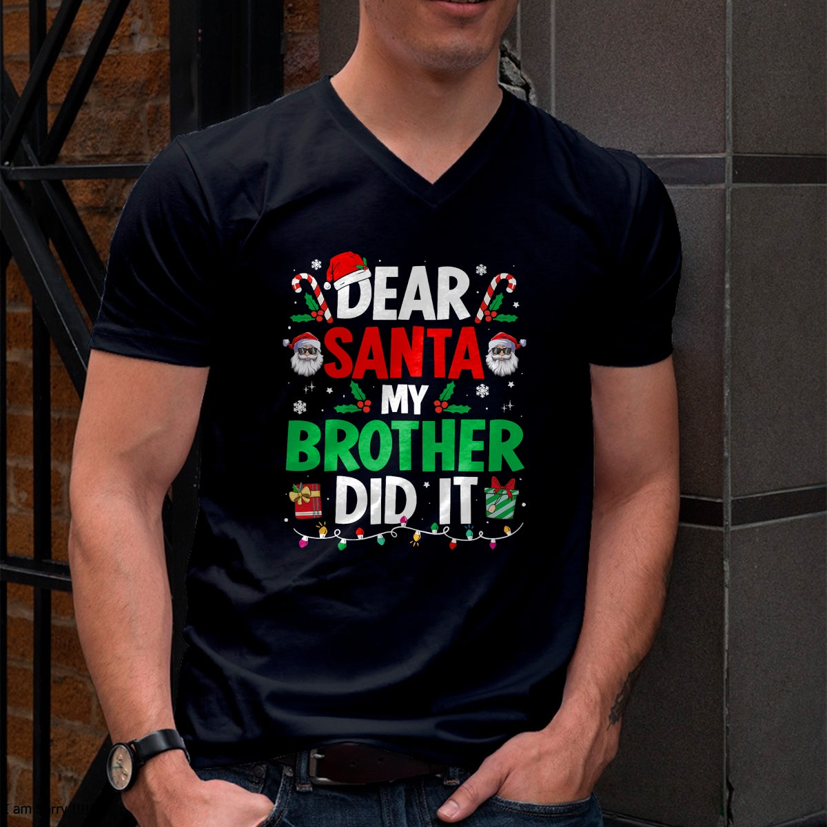 Dear Santa My Brother Did It Funny Christmas Boys Girls Kids T-Shirt - Christmas Unisex T-Shirt/Hoodie/Sweatshirt - HNDS00