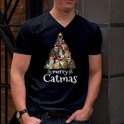 Merry Catmas Funny Cat Mom Cat Dad Christmas Cat T-Shirt - Christmas Unisex T-Shirt/Hoodie/Sweatshirt - HNDS00