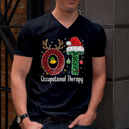 Occupational Therapy Christmas santa hat OT Therapist T-Shirt - Christmas Unisex T-Shirt/Hoodie/Sweatshirt - HNDS00