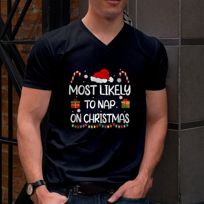 Most Likely To Nap On Christmas family funny matching T-Shirt - Christmas Unisex T-Shirt/Hoodie/Sweatshirt - HNDS00
