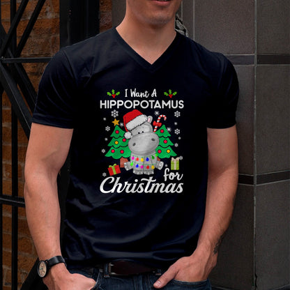 I Want A Hippopotamus For Christmas Cute Gift Xmas Costume T-Shirt - Christmas Unisex T-Shirt/Hoodie/Sweatshirt - HNDS00