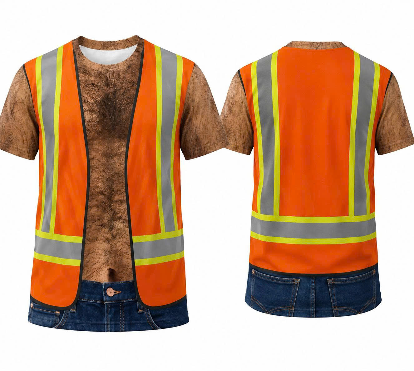 3D funny Worker T-Shirt – Funny Illusion Shirt for Men - Funny T-Shirt A04-2 (SKU3D2608-534)