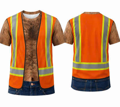 3D funny Worker T-Shirt – Funny Illusion Shirt for Men - Funny T-Shirt A04-2 (SKU3D2608-534)