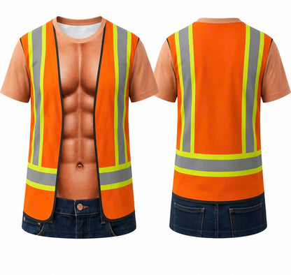 3D funny Worker T-Shirt – Funny Illusion Shirt for Men - Funny T-Shirt A04-2 (SKU3D2608-534)