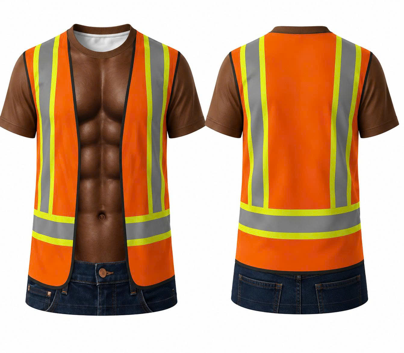3D funny Worker T-Shirt – Funny Illusion Shirt for Men - Funny T-Shirt A04-2 (SKU3D2608-534)