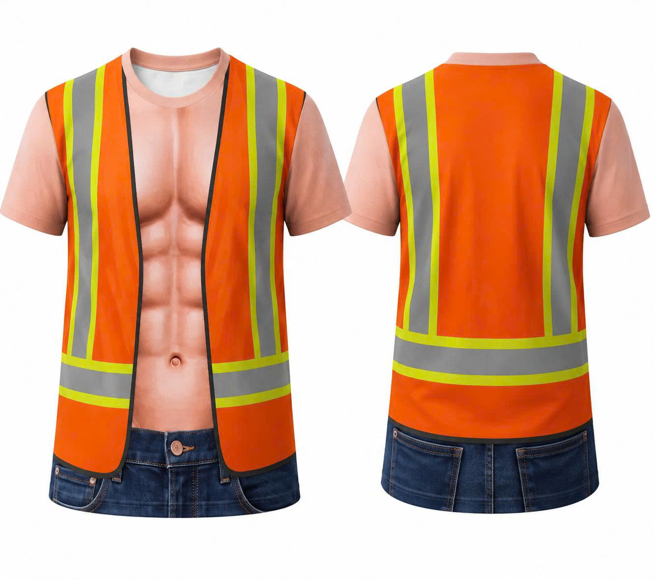 3D funny Worker T-Shirt – Funny Illusion Shirt for Men - Funny T-Shirt A04-2 (SKU3D2608-534)