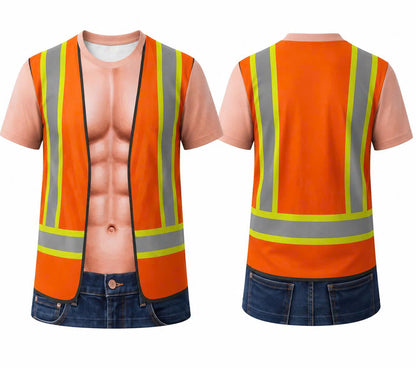 3D funny Worker T-Shirt – Funny Illusion Shirt for Men - Funny T-Shirt A04-2 (SKU3D2608-534)