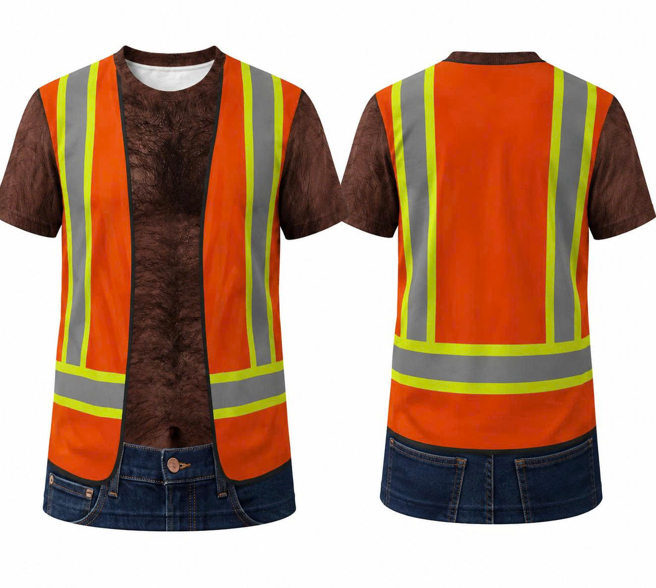 3D funny Worker T-Shirt – Funny Illusion Shirt for Men - Funny T-Shirt A04-2 (SKU3D2608-534)