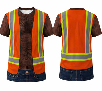 3D funny Worker T-Shirt – Funny Illusion Shirt for Men - Funny T-Shirt A04-2 (SKU3D2608-534)