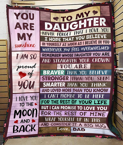 BLANKET FOR DAUGHTER – COMFORT & WARMTH GIFT FROM DAD Sherpa Fleece Quilt Blanket NTTD00