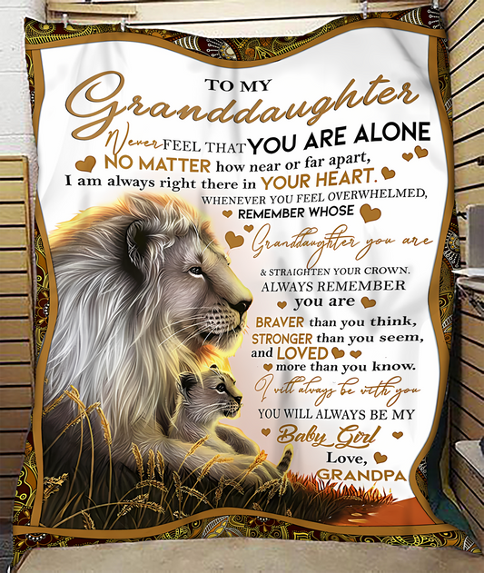 BLANKET FOR GRANDDAUGHTER – COMFORT & WARMTH GIFT FROM GRANDPA  Sherpa Fleece Quilt Blanket NTTD00 (SKUB11-54)