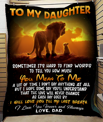 BLANKET FOR DAUGHTER – COMFORT & WARMTH GIFT FROM DAD Sherpa Fleece Quilt Blanket NTTD00