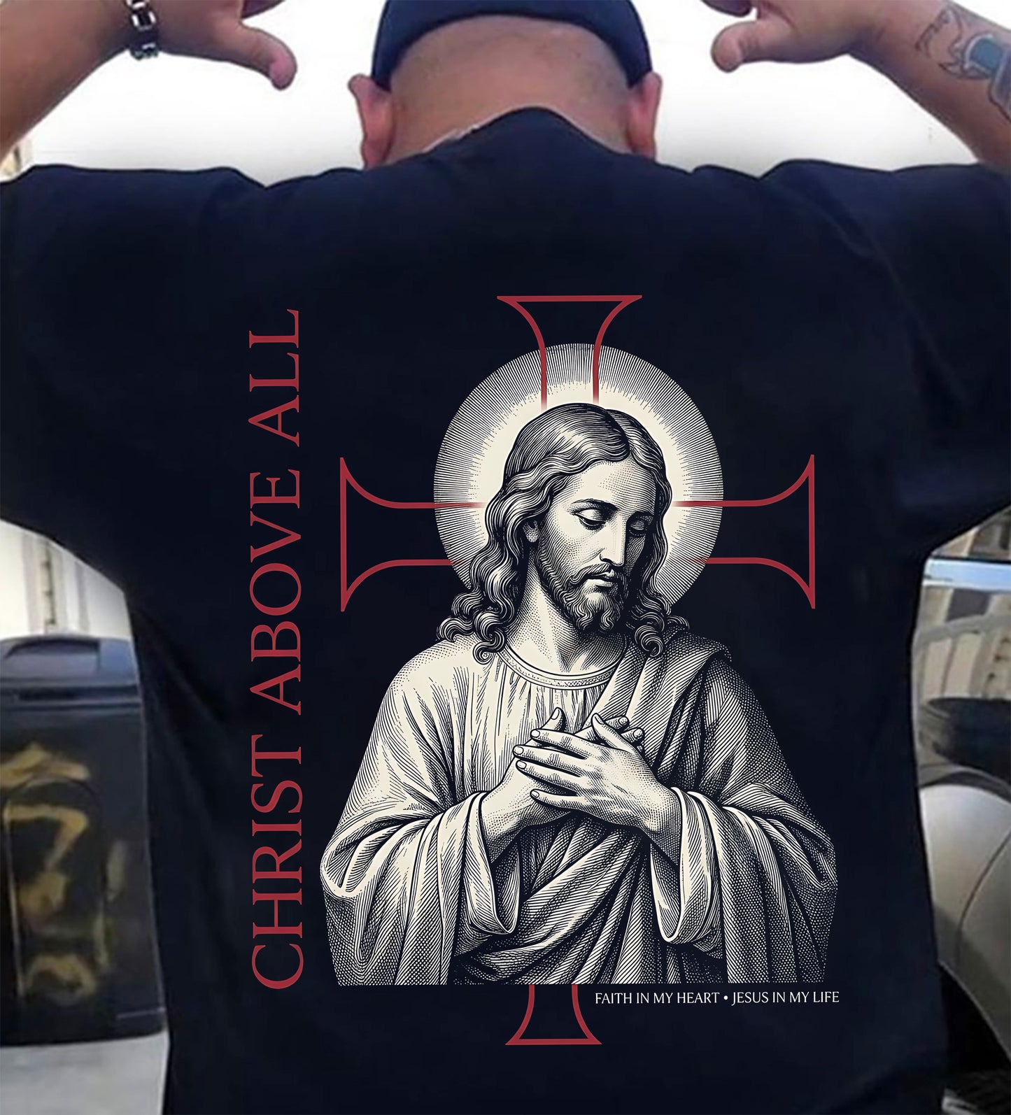 CHRIST ABOVE ALL  - CHRISTIAN T-SHIRT - FOR MEN NTTD00 (SKU2608-137)