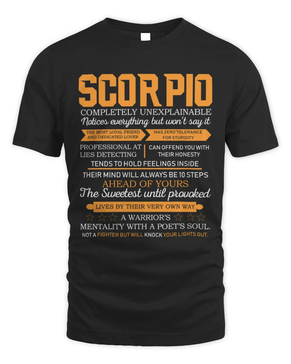 SCORPIO - COMPLETELY UNEXPLAINABLE - BIRTHDAY T-SHIRT FOR MEN