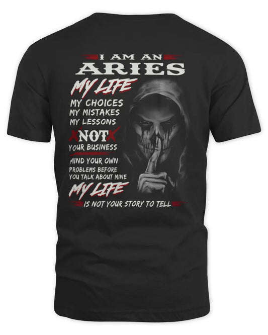 ARIES - MY LIFE, MY CHOICES - BIRTHDAY T-SHIRT FOR MEN