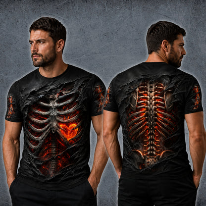 3D Skeleton T-Shirt – Funny Illusion Shirt for Men - Funny T-Shirt A04-2 NTTD00 (SKU3D2608-234)