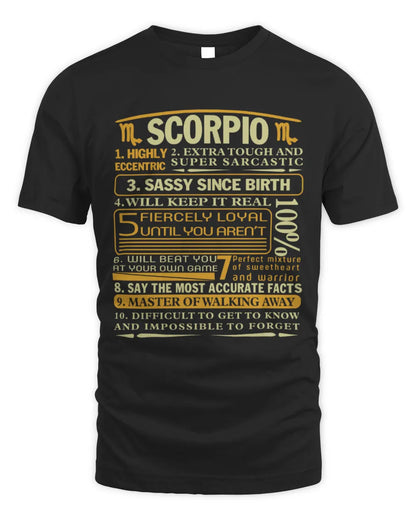 SCORPIO - 100% - BIRTHDAY T-SHIRT FOR MEN