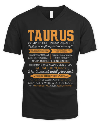 TAURUS - COMPLETELY UNEXPLAINABLE - BIRTHDAY T-SHIRT FOR MEN