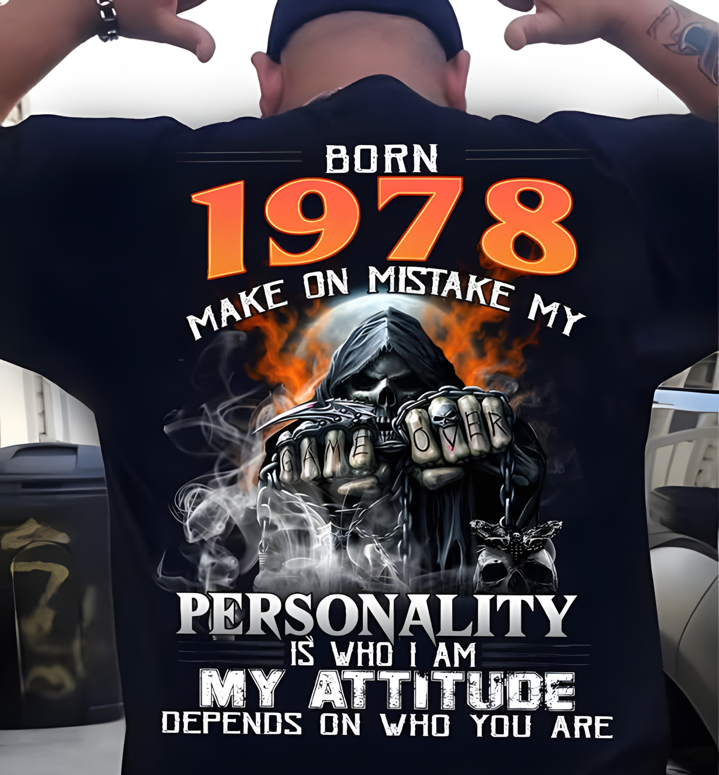 Born in 1978 – Bold Skull Attitude Tee for Legends Us1978