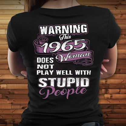 THIS 1965 WOMAN DOES NOT PLAY WELL WITH STUPID PEOPLE - BIRTHDAY GIFT FOR WOMEN - 1965us
